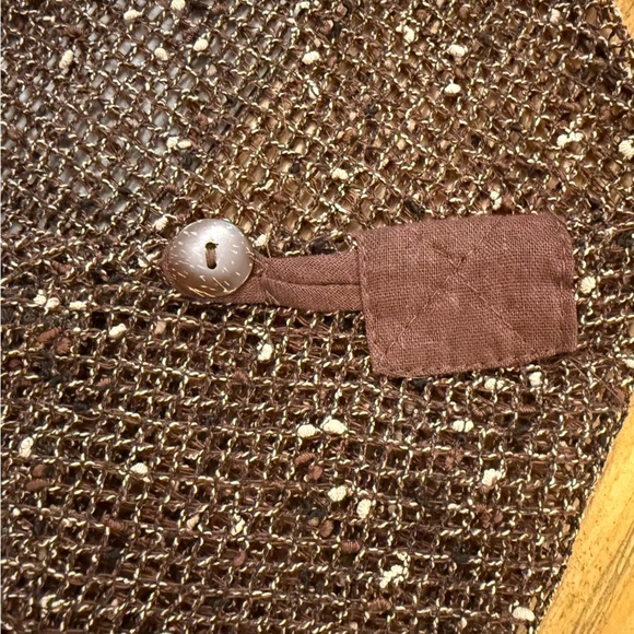 Kaktus Brown Bronze Open Knit Western Boho Cardigan Shrug Vintage Size Large - Picture 7 of 11